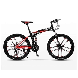 LIUCHUNYANSH Folding Mountain Bike LIUCHUNYANSH Off-road Bike Folding Mountain Bicycle Road Bike Men's MTB 24 Speed Bikes Wheels For Adult Womens (Color : Red, Size : 24in)