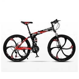 LIUCHUNYANSH Folding Mountain Bike LIUCHUNYANSH Off-road Bike Mountain Bicycle Folding Bike Road Men's MTB Bikes 24 Speed Bikes Wheels For Adult Womens (Color : Red, Size : 26in)