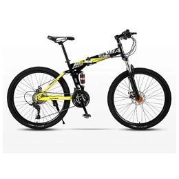 LIUCHUNYANSH Folding Mountain Bike LIUCHUNYANSH Off-road Bike Mountain Bike Folding Bicycle Road Men's MTB Bikes 24 Speed Bikes Wheels For Adult Womens (Color : Yellow, Size : 26in)