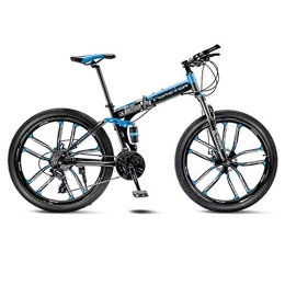 LIUCHUNYANSH Folding Mountain Bike LIUCHUNYANSH Off-road Bike Mountain Bike Road Bicycle Folding Men's MTB 21 Speed 24 / 26 Inch Wheels For Adult Womens (Color : Blue, Size : 24in)