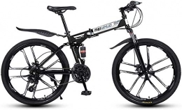 LPKK Bike LPKK Folding Bike 26 Inches 3 / 6 / 10 / 30 / 40 Spoke Dual Suspension Bicycle Wheels MTB 21 / 24 / 27 Speed Mountain Bike 0814 (Color : 10knives, Size : 21speed)