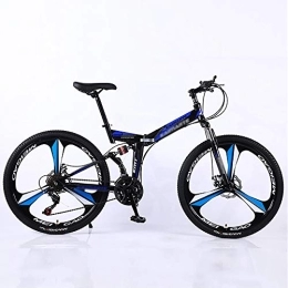 STRTG Folding Mountain Bike Men Women Folding Bike, Foldable Outroad Bikes, Adult Mountain Bikes, 24 * 26 Inch City Foldable Mini Bike 21 * 24 * 27 Speed Urban Commuter