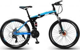 MENG Bike MENG Folding Bike for Adults, Mountain Bikes 24 26 Inches Three Knife Wheel Mountain Bicycle Dual Disc Brake Bicycle, a, 24Inch