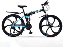 min min Folding Mountain Bike min min Mountain Bike Folding Bikes, Road Bicycles, 27-Speed Double Disc Brake Full Suspension Anti-Slip, Off-Road Variable Speed Racing Bikes for Men And Women (Color : 26inch, Size : B2)