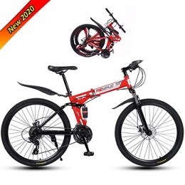 LLLOE Bike Mountain Bike 26 Inch, Outroad Mountain Bike21 / 24 / 27 Speed Folding Bike Double Disc Brake Suspension Fork Rear Suspension Anti-Slip Bicycles Sold by LLLOE