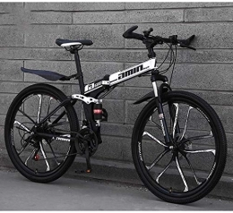  Folding Mountain Bike Mountain Bike Folding Bikes, 26Inch 24-Speed Double Disc Brake Full Anti-Slip, Lightweight Frame, Fork