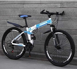 AYDQC Folding Mountain Bike Mountain Bike Folding Bikes, 26Inch 24-Speed Double Disc Brake Full Suspension Anti-Slip, Lightweight Frame, Suspension Fork 7-10, W 2 fengong (Color : B 1)