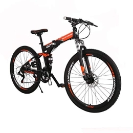 EUROBIKE Folding Mountain Bike Mountain Bike LZ-G7 27.5inch Full Suspension Dual Disc Brake Folding Mountain Bike Orange