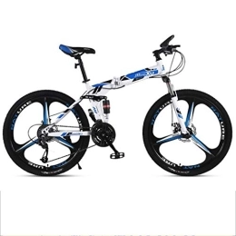 WGYDREAM Folding Mountain Bike Mountain Bike Youth Adult Mens Womens Bicycle MTB 26inch Mountain Bike, Folding Carbon Steel Frame Bicycles, Full Suspension and Dual Disc Brake, 21-speed , 24-speed , 27-speed Mountain Bike for Women Me