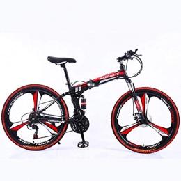 WGYDREAM Folding Mountain Bike Mountain Bike Youth Adult Mens Womens Bicycle MTB Foldable 26" MTB Mountain Bicycle Dual Disc Brake Carbon Steel Ravine Bike Full Suspension 21 24 27 Speeds Mountain Bike for Women Men Adults