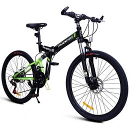 WGYDREAM Folding Mountain Bike Mountain Bike Youth Adult Mens Womens Bicycle MTB Mountain Bike, 24 / 26 Inch Foldable Mountain Bicycles 24 Speeds Lightweight Carbon Steel Frame Disc Brake Front Suspension Mountain Bike for Women Men A