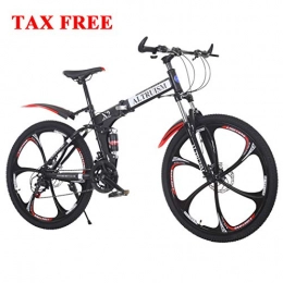 Altruism Folding Mountain Bike Mountain Bikes 26 Inch Folding Bicycle 21 Speed Mens Bike With Disc Brakes Bikes For Womens (Black)