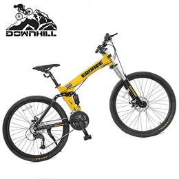 NENGGE Folding Mountain Bike NENGGE 26 Inch Mountain Bikes for Adult Men and Women, Full Suspension Hardtail Mountain Trail Bicycle, Dual Disc Brake Road Bike with Adjustable Seat & Aluminum Alloy Frame, Yellow