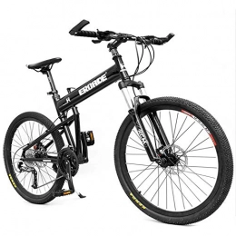 NENGGE Folding Mountain Bike NENGGE Folding Mountain Bikes, Aluminum Full Suspension Frame Hardtail Mountain Bike, Kids Adult Mountain Bicycle, Adjustable Seat, Black, 29 Inch 30 Speed