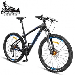 NENGGE Folding Mountain Bike NENGGE Hardtail Mountain Bike 27.5 Inch 27 Speed Mountain Trail Bike with Front Suspension Dual Hydraulic Disc Brake for Men Women, Adults Alpine Mountain Bicycle, Carbon Fiber Frame, Blue