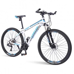 NENGGE Folding Mountain Bike NENGGE Mens Mountain Bikes, 33-Speed Hardtail Mountain Bike, Dual Disc Brake Aluminum Frame, Mountain Bicycle with Front Suspension, Blue, 26 Inch