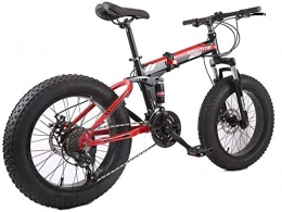 NENGGE Folding Mountain Bike NENGGE Mountain Bike, 7 / 21 / 24 / 27 / 30 Speed Steel Frame, 4.0" Fat Tyres Spoke Wheels Suspension Folding Bike, B 30speed (Color : A)