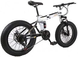 NENGGE Folding Mountain Bike NENGGE Mountain Bike, 7 / 21 / 24 / 27 / 30 Speed Steel Frame, 4.0" Fat Tyres Spoke Wheels Suspension Folding Bike, B 30speed (Color : D)