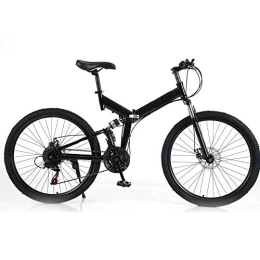 OUkANING Folding Mountain Bike OUKANING 26" Mountain Bike 21 Speed Bicycle MTB Boys Girls Foldable Bicycle Black