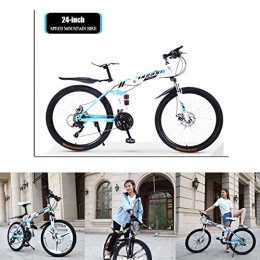 LLLOE Bike Outdoor 24 / 26in Folding Mountain Bike 21 / 24 / 27 / 30 Speed Bicycle Full Suspension MTB Bikes Sold by LLLOE