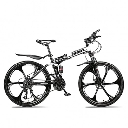 PBTRM Bike PBTRM 24 / 26 Inch Mountain Bikes, 21 / 24 / 27 Speed Foldable Mountain Bike, High-Carbon Steel Frame, Hardtail Bicycles, Dual Disc Brake And Double Suspension Mens Bicycle, C24, 21 Speed