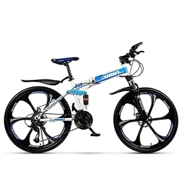 PBTRM Bike PBTRM 24 / 26 Inch Mountain Bikes, 21 / 24 / 27 Speed Foldable Mountain Bike, High-Carbon Steel Frame, Hardtail Bicycles, Dual Disc Brake And Double Suspension Mens Bicycle, D24, 24 Speed