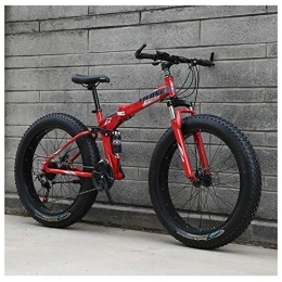 QMMD Folding Mountain Bike QMMD 26-Inch Mountain Bikes, Adult Foldable Frame Bicycle, Dual Disc Brake Mountain Trail Bike, Dual Suspension, High-carbon Steel All Terrain Mountain Bike, A Spokes, 27 speed