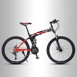 QMMD Folding Mountain Bike QMMD Mountain Bikes 26-Inch, Adult Foldable Frame Bicycle, Dual Disc Brake Anti-Slip Bikes, High-carbon Steel, Mountain Bicycle, All Terrain Mountain Bike, A Spokes, 21 speed