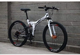 QZ Bike QZ Folding Mountain Bike Bicycle for Men Women, High Carbon Steel Frame, Full Suspension MTB Bikes, Dual Disc Brake (Color : B, Size : 26 inch 27 speed)
