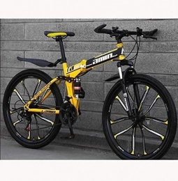 QZ Bike QZ Mountain Bike Bicycle for Adults, High-Carbon Steel Frame, Dual Suspension Folding Bike, Dual Disc Brakes, Size:26 inch 27 speed (Color : D, Size : 26 inch 24 speed)
