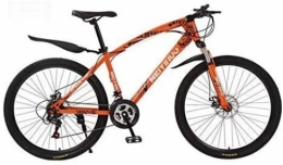 QZ Folding Mountain Bike QZ Mountain Bike for Adults PVC Pedals And Rubber Grips, High Carbon Steel Frame, Spring Suspension Fork Double Disc Brake (Color : Orange, Size : 26 inch 21 speed)