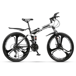 RR-YRL Folding Mountain Bike RR-YRL 24-Inch Folding Bike, 21-Speed / 24-Speed / 27-Speed / 30-Speed Mountain Bike, High Carbon Steel Folding Frame, City Bike, Unisex, white 27 shift