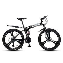 SABUNU Folding Mountain Bike SABUNU MTB Folding 21 / 24 / 27 Speed 26 Inches Wheels Mountain Bike Carbon Steel Frame With Dual-disc Brakes And Double Shock Absorber(Size:21 Speed, Color:black)