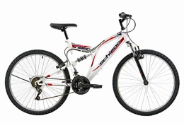 Schiano Bike Schiano Rider 26Inch Fully Mountain Bike 18Speed Mountain Bike Broadpeak, White