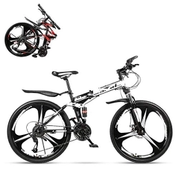 SLRMKK Folding Mountain Bike SLRMKK Folding Adult Bicycle, 26 Inch Variable Speed Mountain Bike, Double Shock Absorber for Men and Women, Dual Discbrakes, 21 / 24 / 27 / 30 Speed Optional