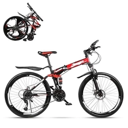 SLRMKK Bike SLRMKK Folding Mountain Bike Adult, 26 Inch Double Shock Absorption Off-road Variable Speed Racing Car, Fast Bike for Men and Women 21 / 24 / 27 / 30 Speed, Spoke Terms