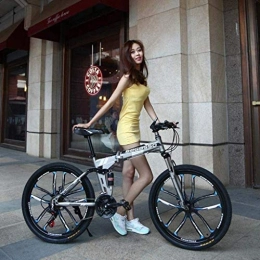 SXXYTCWL Folding Mountain Bike SXXYTCWL Folding Bike, Mountain Bicycle, Hard Tail Bike, 26In*17In / 24In*17In Bike, 21 Speed Bicycle, Full Suspension MTB Bikes 6-11, 24 inches jianyou