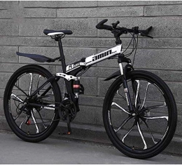 SXXYTCWL Folding Mountain Bike SXXYTCWL Mountain Bike Folding Bikes, 26Inch 24-Speed Double Disc Brake Full Suspension Anti-Slip, Lightweight Frame, Suspension Fork 7-10, W 2 jianyou (Color : W 4)