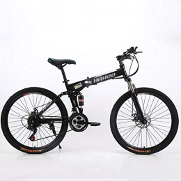 TOPYL Folding Mountain Bike TOPYL Folding Mountain Bike For Adults, Suspension Fork Shock Absorpicn Mountain Bicycle, Men's Folding Mountain Bikes Black 26", 27-speed