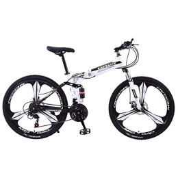 TRGCJGH Folding Mountain Bike TRGCJGH Folding Bike Mountain Bicycle Adult 26 Inch 21 / 24 / 27 Speed Shock Dual Disc Brakes Student Bicycle Assault Bike Folding Car, B-24Speed