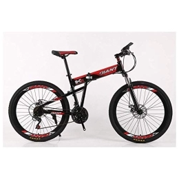 TYXTYX Folding Mountain Bike TYXTYX Outdoor sports Folding Mountain Bike 21-30 Speeds Bicycle Fork Suspension MTB Foldable Frame 26" Wheels with Dual Disc Brakes