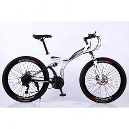 VANYA Bike VANYA Folding Mountain Bike 24 / 26 Inch 27 Speed Double Shock Absorption Off-Road Portable Bicycle Unisex, White, 26inches