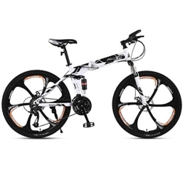 WGYDREAM Folding Mountain Bike WGYDREAM Mountain Bike Youth Adult Mens Womens Bicycle MTB 26inch Mountain Bike, Folding Hardtail Bicycles, Full Suspension and Dual Disc Brake, Carbon Steel Frame Mountain Bike for Women Men Adults