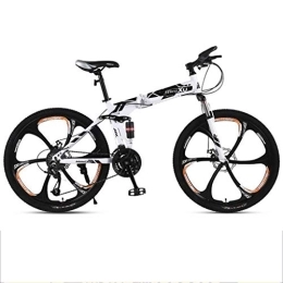 WGYDREAM Folding Mountain Bike WGYDREAM Mountain Bike Youth Adult Mens Womens Bicycle MTB Mountain Bike, Folding Mountain Bicycles, Dual Suspension and Dual Disc Brake, 26inch Mag Wheels Mountain Bike for Women Men Adults