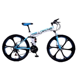 WJSW Bike WJSW Folding Mountain Bike 26" Kid Bicycles Dual Suspension Bike, 27 Speed Gears Mountain Bike