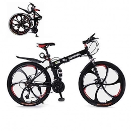 XinQing Bike XinQing-Bike Mountain Bike 26 Inch Folding Bike 21 High Speed ​​Steel to Carbon Frame Double Mountain Bike Suspension for Men and Women Adults