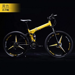 Xinyexinwang Folding Mountain Bike Xinyexinwang 21 Speed Folding Mountain Bike Bicycle Male And Female Student Shift Double Shock Absorber Adult S-Foldable Bike Dual Disc Braking (165 * 60 * 94cm)