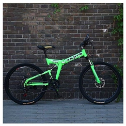 YBB-YB Folding Mountain Bike YBB-YB YankimX Outdoor sports 26" Mountain Bike 27 Speed Shift High Carbon Steel Folding Frame Shock Absorption OffRoad Wheels Mountain Bicycle with Double Disc Brake (Color : Green)