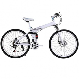 yfkjh Folding Mountain Bike yfkjh 21 Speed Mountain Bike, Adult Spoke Wheel Mountain Bicycle Folding Mountain Bike 26 Inch Bicycle