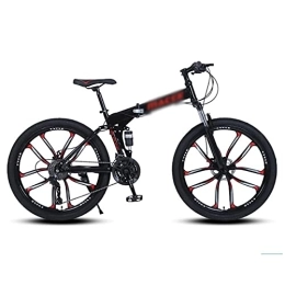 YUNLILI Folding Mountain Bike YUNLILI Multi-purpose Mountain Bike Mountain Bike 21 / 24 / 27 Speed Bicycle Dual Disc Brake MTB Foldable Frame 26 In Wheels For A Path Trail & Mountains (Color : Black, Size : 21 Speed)